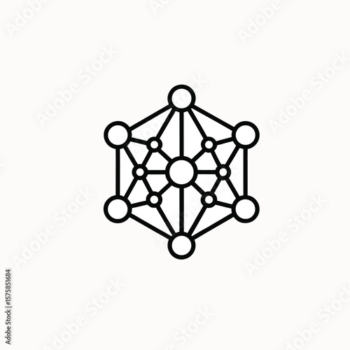 Global social network concept: a 3D molecular structure illustrating people, business, and technology connections on the web