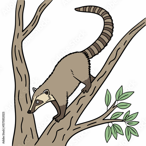 Squirrel on tree branch silhouette with trophy skull