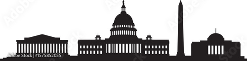 Capitol building monument and neoclassical architecture vector