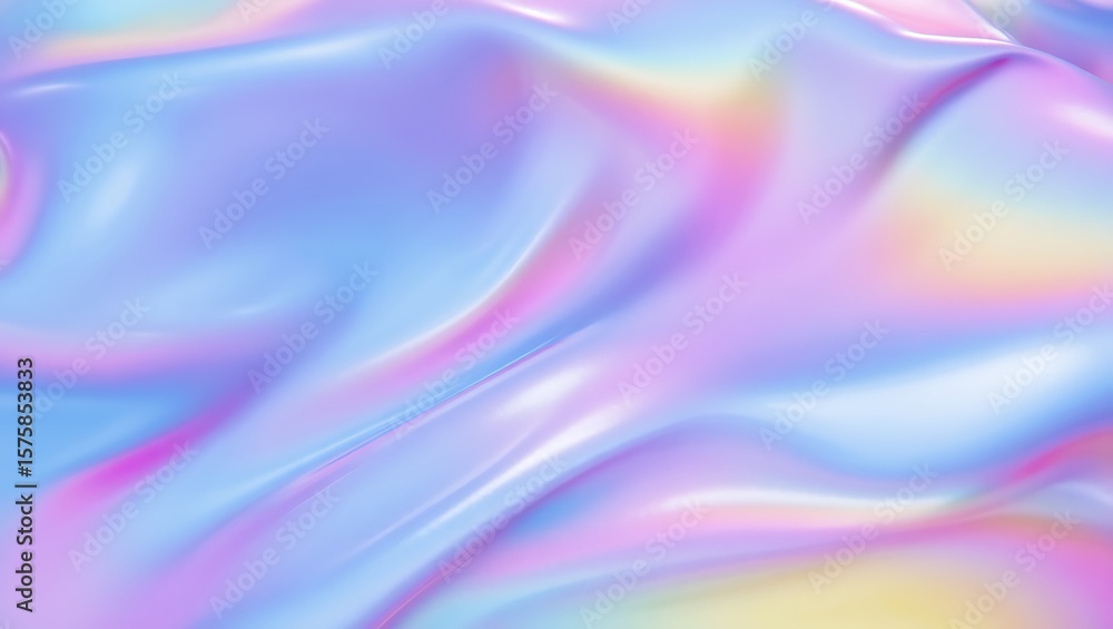 Obraz premium Holographic Iridescent Pastel Background Abstract Fluid Texture Design