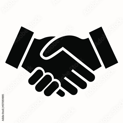Handshake vector illustration depicting a business deal, agreement, or successful partnership between people, symbolizing teamwork and cooperation