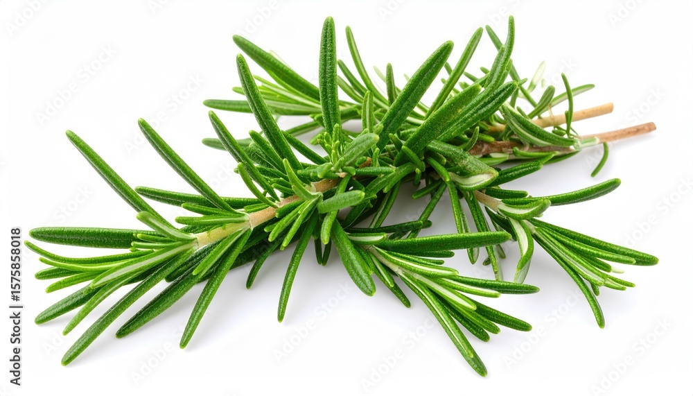 Fototapeta premium Fresh rosemary sprig on white background (3)