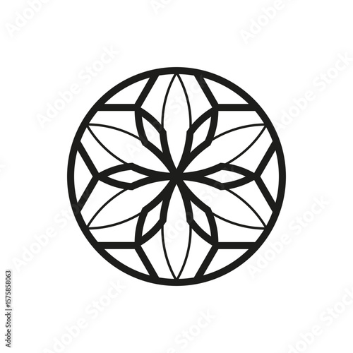 Geometric circle logo icon. Circle concept vector design with minimalistic linear style