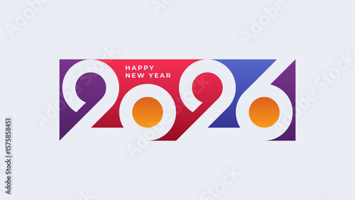 Modern Happy New Year 2026 logos with stylish number typography. Includes multiple variations of the 2026 design for celebration themes. Perfect for New Year 2026 greeting cards, posters.