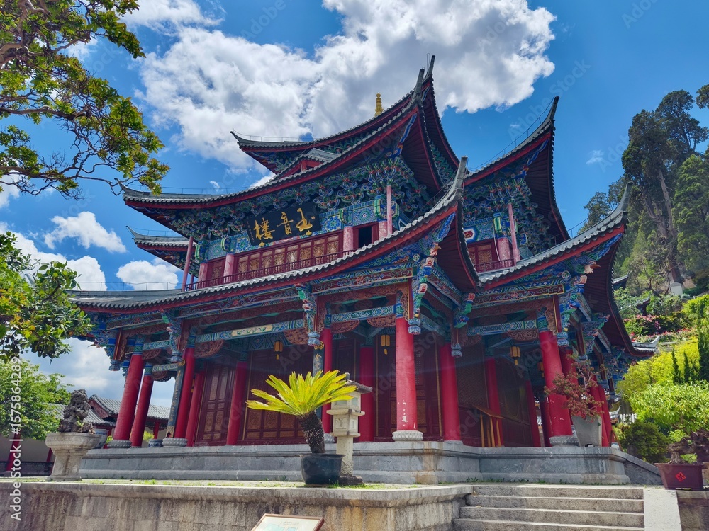 The architecture of Mu Mansion in Lijiang city, Yunnan, China The architecture of Mu Mansion in Lijiang city, Yunnan, China