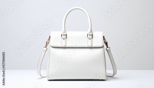 white handbag on white background