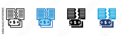 Split Payments icon Multi Style Vector Illustration