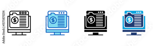 Payment Portal icon Multi Style Vector Illustration