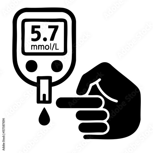 Suger test kit and hand vector