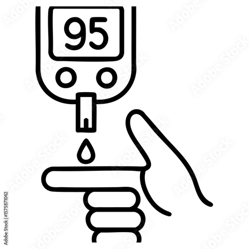 Suger test kit and hand vector