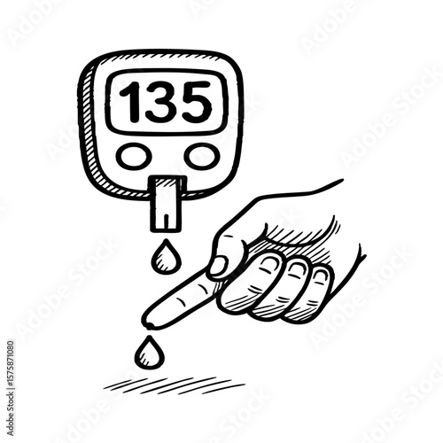 Suger test kit and hand vector