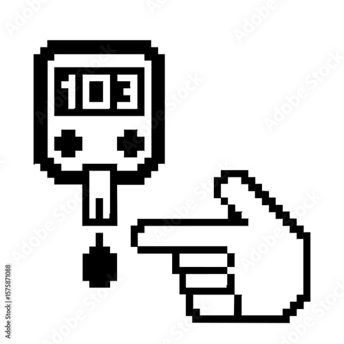 Suger test kit and hand vector