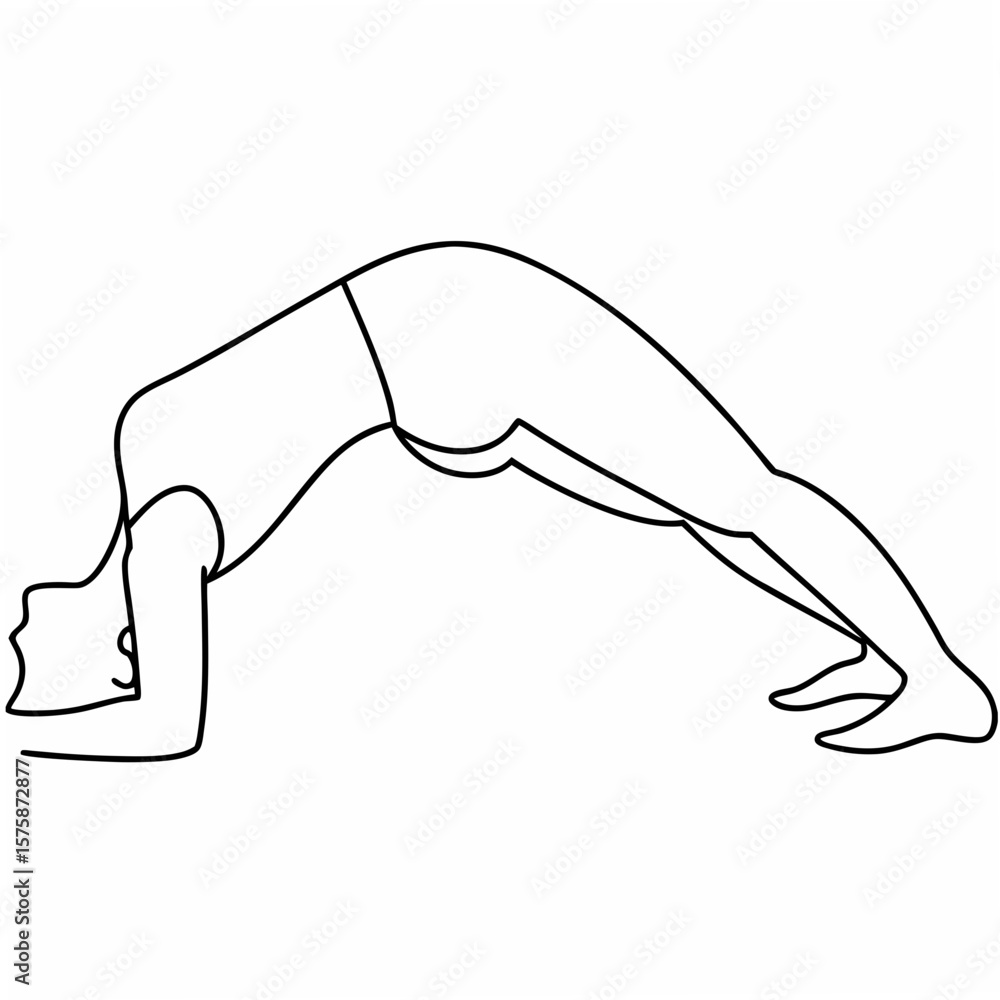 Obraz premium Woman performing bridge pose yoga on white background setu bandhasana fitness