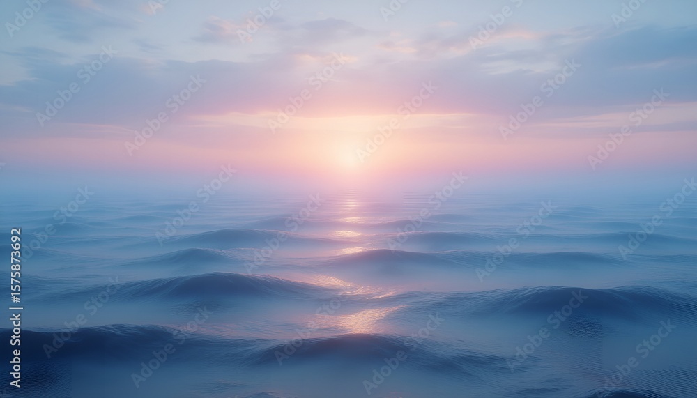 Obraz premium Peaceful Ocean Horizon at Sunrise