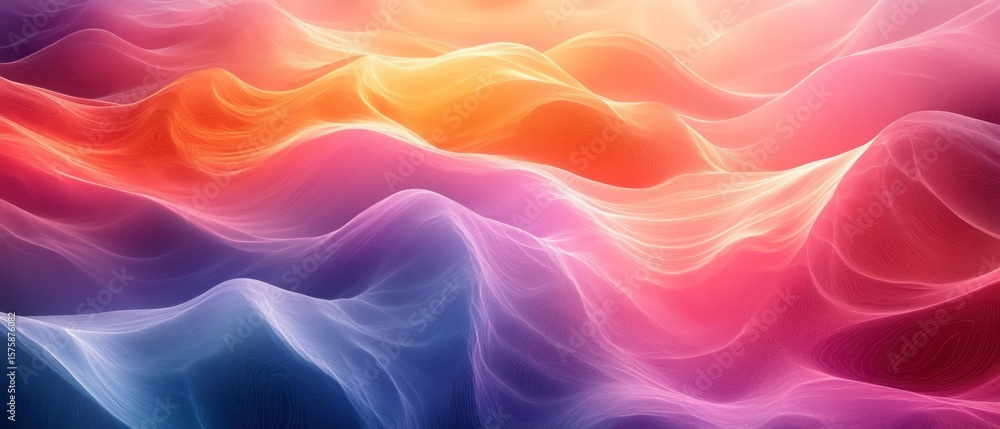 Obraz premium Abstract Colorful Wavy Pattern with Gradient Hues