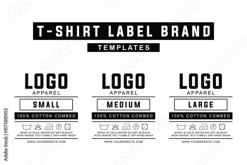 Minimalist T-Shirt Neck Label Tag Templates for Clothing Brands