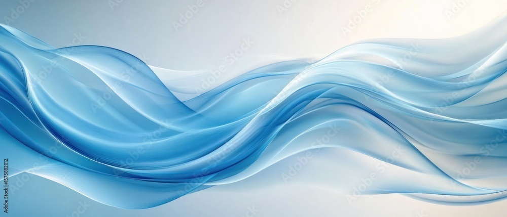Naklejka premium Abstract Blue and White Flowing Waves Background