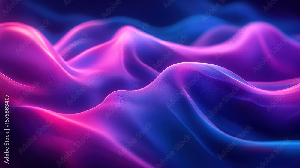 Obraz premium Abstract Wavy Surface with Purple and Blue Gradient