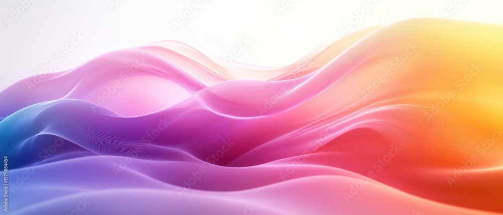 Fototapeta premium Abstract Colorful Waves with Delicate Lines