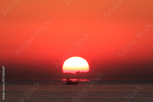 Japanese Fisherman at Sunrise