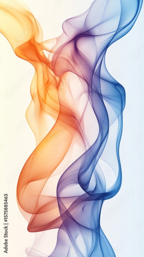 Abstract Swirling Orange and Blue Smoke-like Shapes Abstract Swirling Orange and Blue Smoke-like Shapes