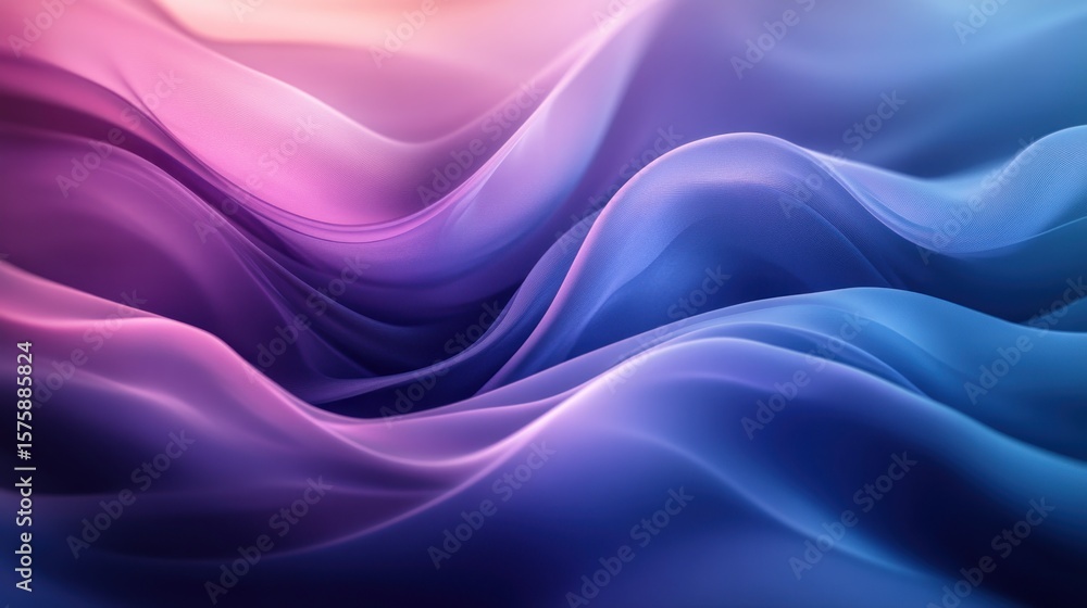 Obraz premium Abstract Wavy Pattern in Pink and Blue Hues