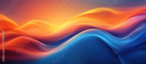 Abstract Wavy Background in Orange and Blue Hues