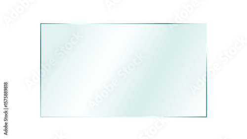 Modern Transparent Glass Vector PNG Rectangle Shape Isolated on PNG Background