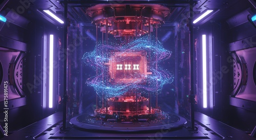 Quantum Computer Futuristic Technology Core Processing