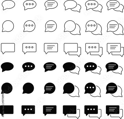 chat box and empty social media message balloon. Conversation symbol.  Web chat sign. Trendy message symbol. talk message Bubble chat icon. online communication
