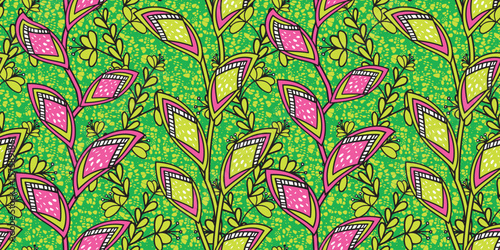 African pattern. ethnic traditional green pattern. seamless beautiful Kitenge, chitenge, Ankara style. Pink Leaf Fashion Design. Geometric leaf abstract motif. green Ankara prints, African wax prints