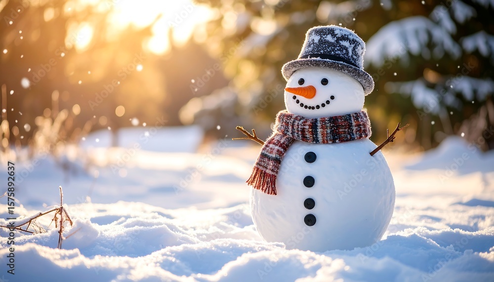 Obraz premium Snowman in winter sun