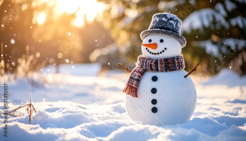 Snowman in winter sun