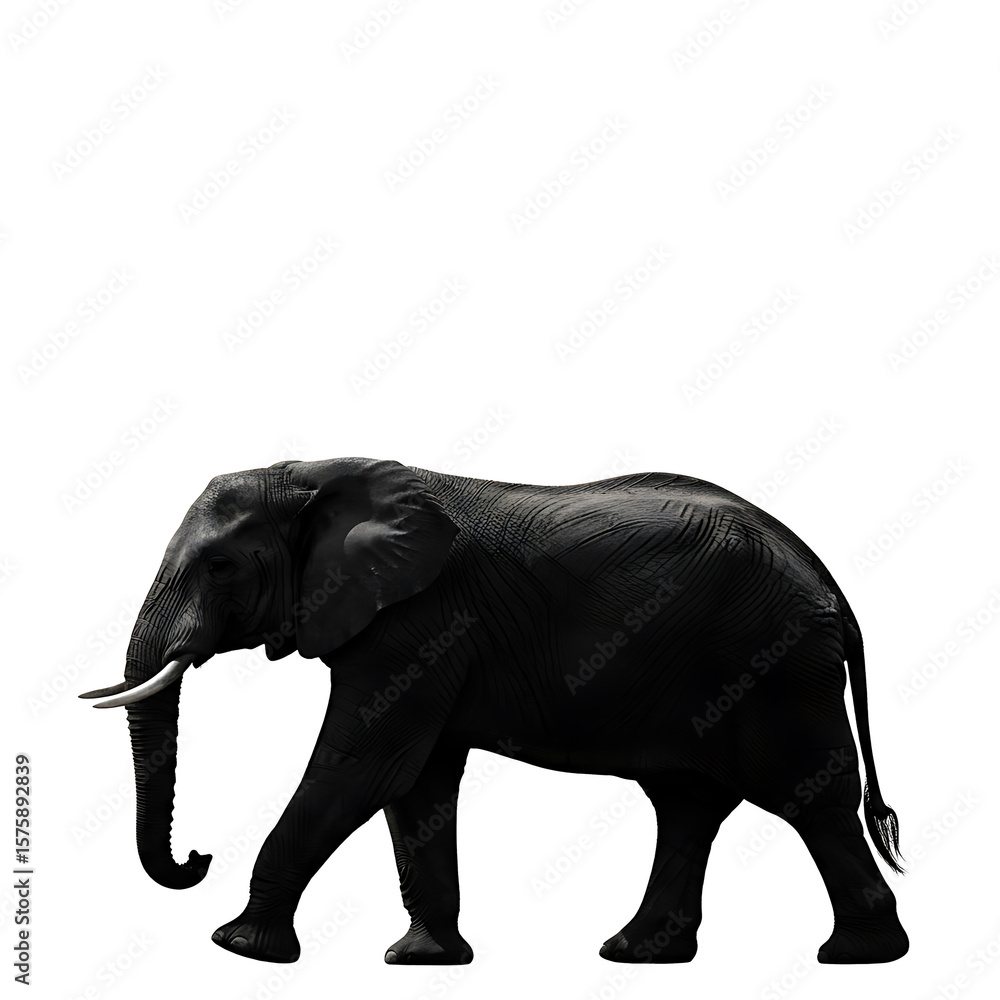 Fototapeta premium Majestic African Elephant Silhouette Powerful and Elegant Wildlife Photography