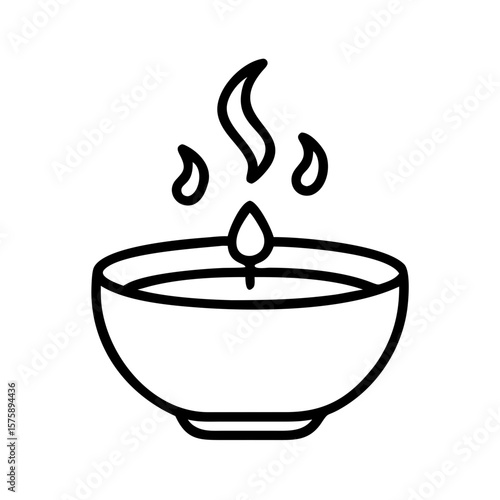 Clean aromatherapy candle outline icon isolated on white background
