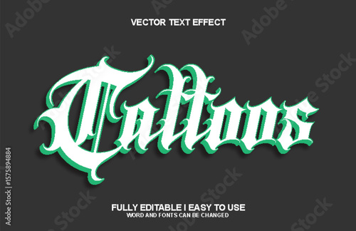 Tattoos Editable Font text effect