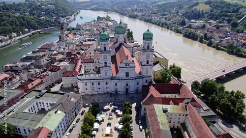 Center of Passau, St. Stephen Cathedral, european town