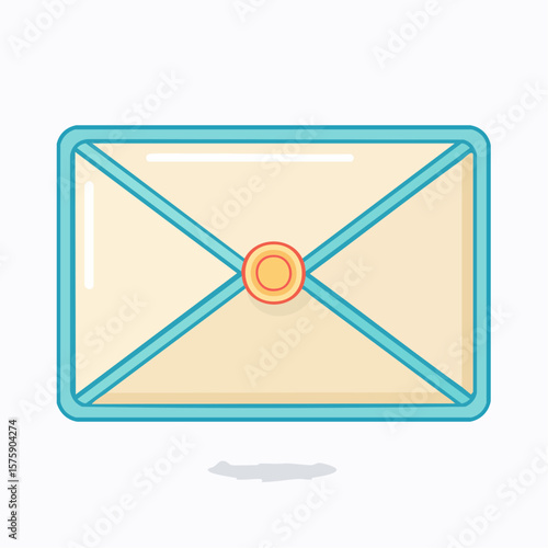 Free Download Creative Illustration of a Mail Envelope, Digital Art, Online Environment, Colorful Design Concept - GFXLoad