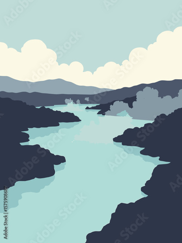 Blue Lagoon, Iceland – milky geothermal waters in pale aqua, charcoal lava fields, steam white, and sky gray