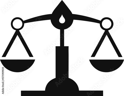 Laboratory Balance Scale Icon Vector