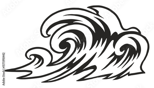 Swirling wave design with dynamic style