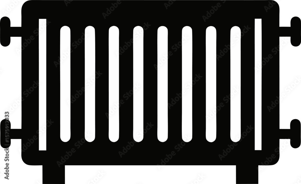 Monochrome Home Heating Radiator Graphic Monochrome Home Heating Radiator Graphic