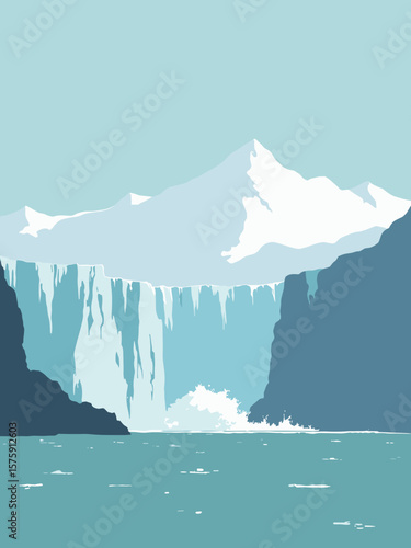 Perito Moreno Glacier, Argentina – massive ice front calving into water in glacier blue, ice white, and lake teal