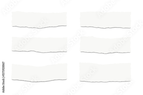 Wallpaper Mural Realistic Torn Paper Strips Collection. Blank Ripped Paper Edges. White Notebook Scrap Pieces. Isolated Transparent PNG. Vector Template for Notes, Scrapbooking, Design Elements Torontodigital.ca
