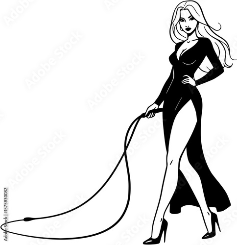 Silhouette of young woman in lingerie smoking a cigarette. Vector illustration
