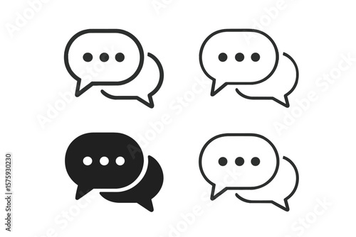 Chat Message Bubbles Vector Icon Set. Communication, Conversation, Dialogue, SMS, Notification, Group Chat, Social Media, Online Messaging, Web Icon Pack