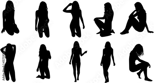 Sexy female silhouette isolated on white
