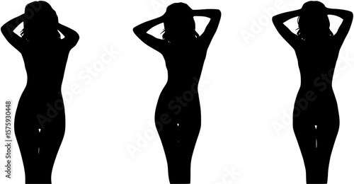 Sexy female silhouette isolated on white
