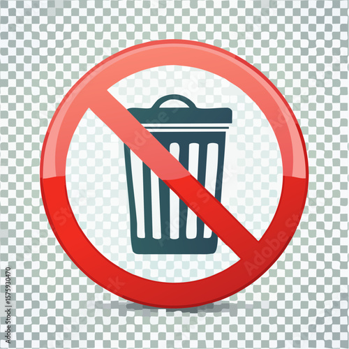 ゴミ捨て禁止の警告サインアイコン