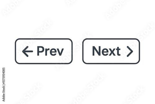 Previous and Next Navigation Buttons Vector. Arrow Icons for Web Page, UI, UX, Website, App, Interface. Prev Next Step Navigation, Pagination, Menu, Simple Outline Design
